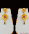 Marvelous Rose Droplet Model Enamel Gold Forming Necklace Bridal Wear Jewelry With Earrings NCKN1659