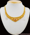 Two Gram Gold Light Weight Forming Necklace With Earrings Combo Set NCKN1661 