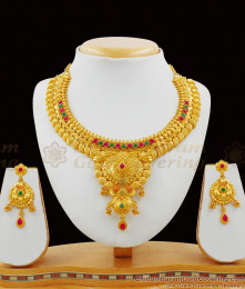 Impressive Bollywood Design Full Forming Bridal Necklace Set With Stones For Womens NCKN1662 Impressive Bollywood Design Full Forming Bridal Necklace Set With Stones For Womens NCKN1662