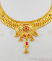 Attractive Enamel Forming Gold Necklace Engagement Set With Suitable Earrings NCKN1663