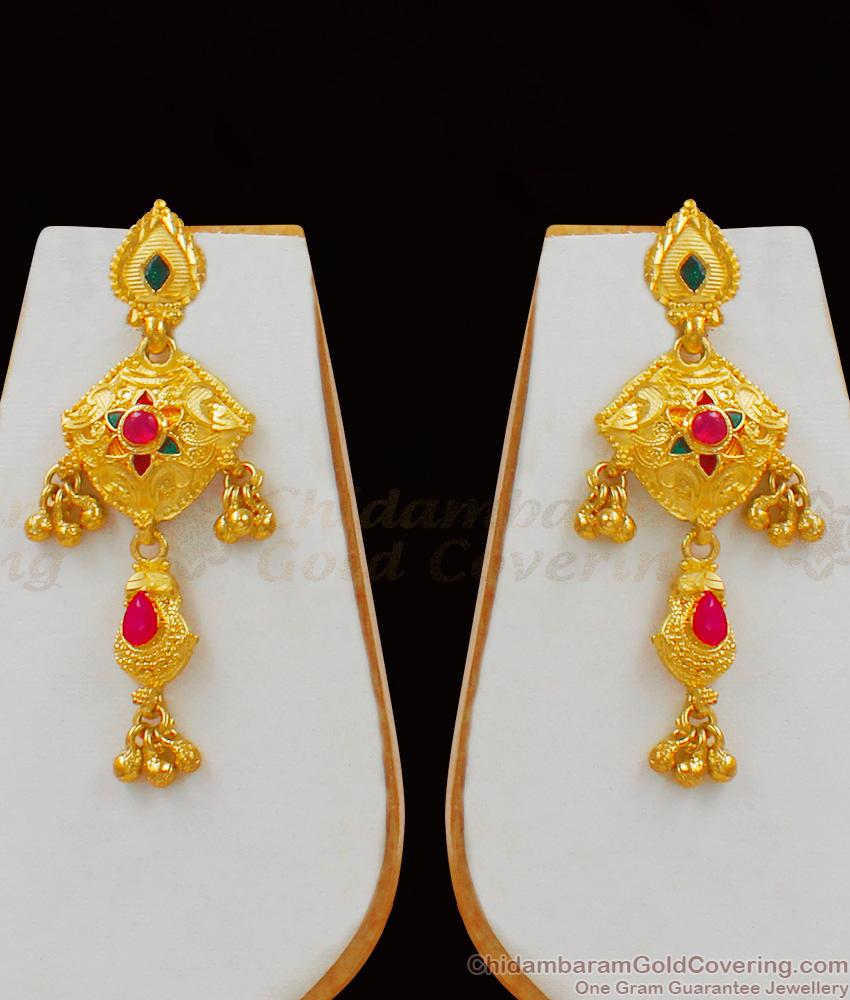 Attractive Enamel Forming Gold Necklace Engagement Set With Suitable Earrings NCKN1663