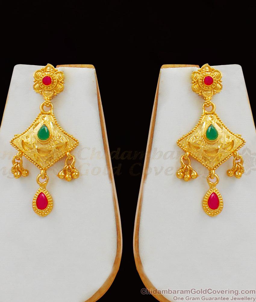 Exclusive Enamel Forming Pattern Gold Necklace Set With Suitable Earrings NCKN1665