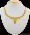 Plain And Elegant Forming Gold Necklace  With Suitable Earing For Party Wear NCKN1667