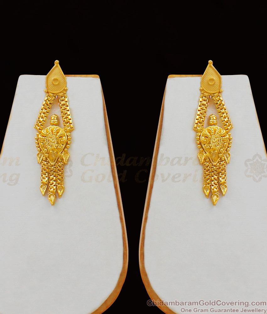 Plain And Elegant Forming Gold Necklace  With Suitable Earing For Party Wear NCKN1667