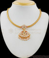 Multi Color Swan Pattern Gati Stones Five Metal Attigai With Beads Necklace NCKN1669