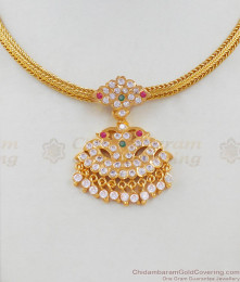 Multi Color Swan Pattern Gati Stones Five Metal Attigai With Beads Necklace NCKN1669 Multi Color Swan Pattern Gati Stones Five Metal Attigai With Beads Necklace NCKN1669