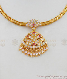 Peacock Pattern First Quality Gati Stones Five Metal Attigai Necklace NCKN1670 Peacock Pattern First Quality Gati Stones Five Metal Attigai Necklace NCKN1670