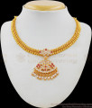 Close Neck Mango Leaf Impon Attigai Necklace Bridal Collections NCKN1677