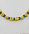 Handcrafted Big Emerald Stone Necklace Jewellery Party Wear NCKN1694