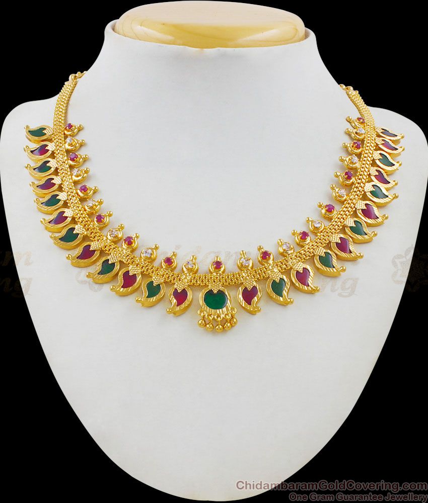 Full Stone work Grand Heavy First Quality Palakka Choker Kerala Design Bridal Jewellery NCKN1696