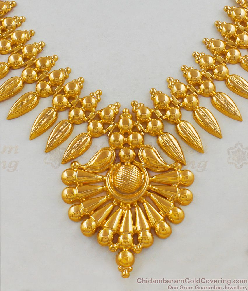 Light Weight Kerala Jewelry Mullai Poo One Gram Gold Necklace Collections NCKN1700