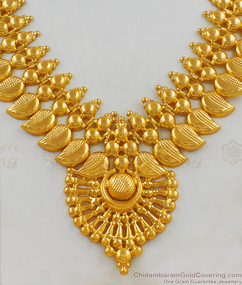 Mango Leaf Design Traditional Kerala Bridal Necklace Collections NCKN1703