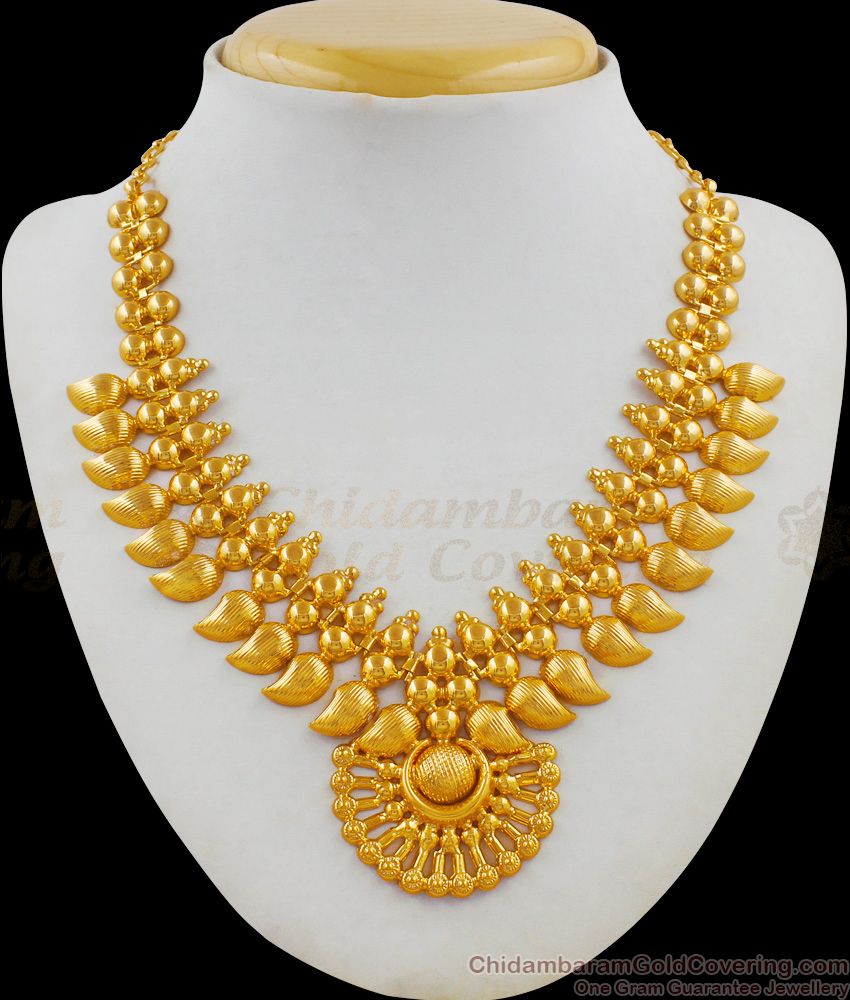 Beautiful Mango Leaf Traditional Kerala Bridal Necklace Collections NCKN1706