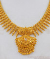 Grand Gold Single White Stone Mullaipoo Necklace Kerala Jewelry NCKN1708