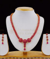 Fancy Flower Design Ruby Stone Semi Precious Necklace Earrings Combo Set NCKN1712