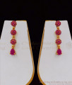 Fancy Flower Design Ruby Stone Semi Precious Necklace Earrings Combo Set NCKN1712