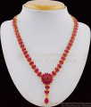 First Quality Semi Precious Full Ruby Stone Necklace Earring Set Collection NCKN1713