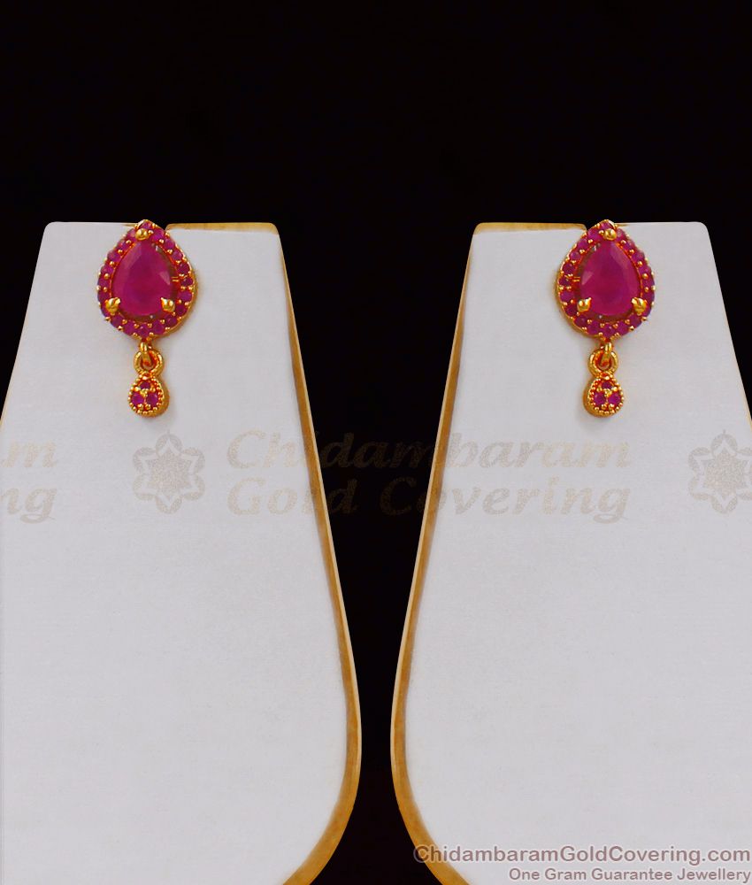 First Quality Semi Precious Full Ruby Stone Necklace Earring Set Collection NCKN1713