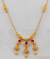 Ruby Stone Pendant Short Chain Collections For Daily Wear NCKN1718