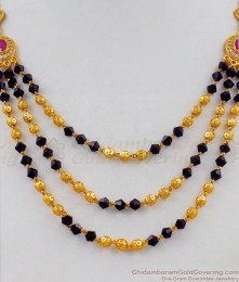 Multiline Gold Black Crystal Imitaion Necklace Collection For Women NCKN1719 Multiline Gold Black Crystal Imitaion Necklace Collection For Women NCKN1719