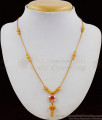 Light Weight Ruby Pendant Short Chain Collections For Daily Wear NCKN1720