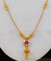 Light Weight Ruby Pendant Short Chain Collections For Daily Wear NCKN1720
