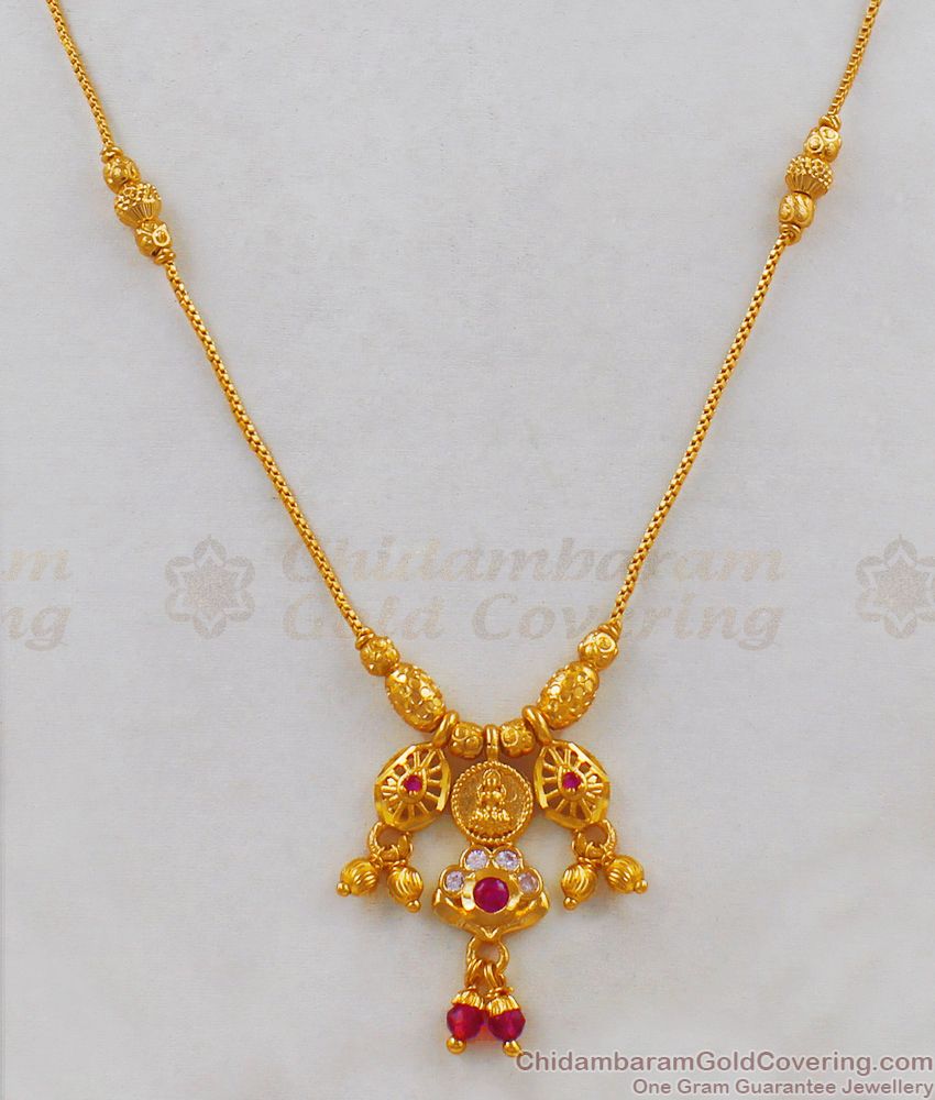 Lakshmi Pendant Short Chain Collections For Daily Wear NCKN1726