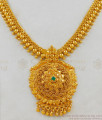 Green Stone With Zig Zag Dollar With Gold Imitation Function Wear Necklace Model NCKN1728