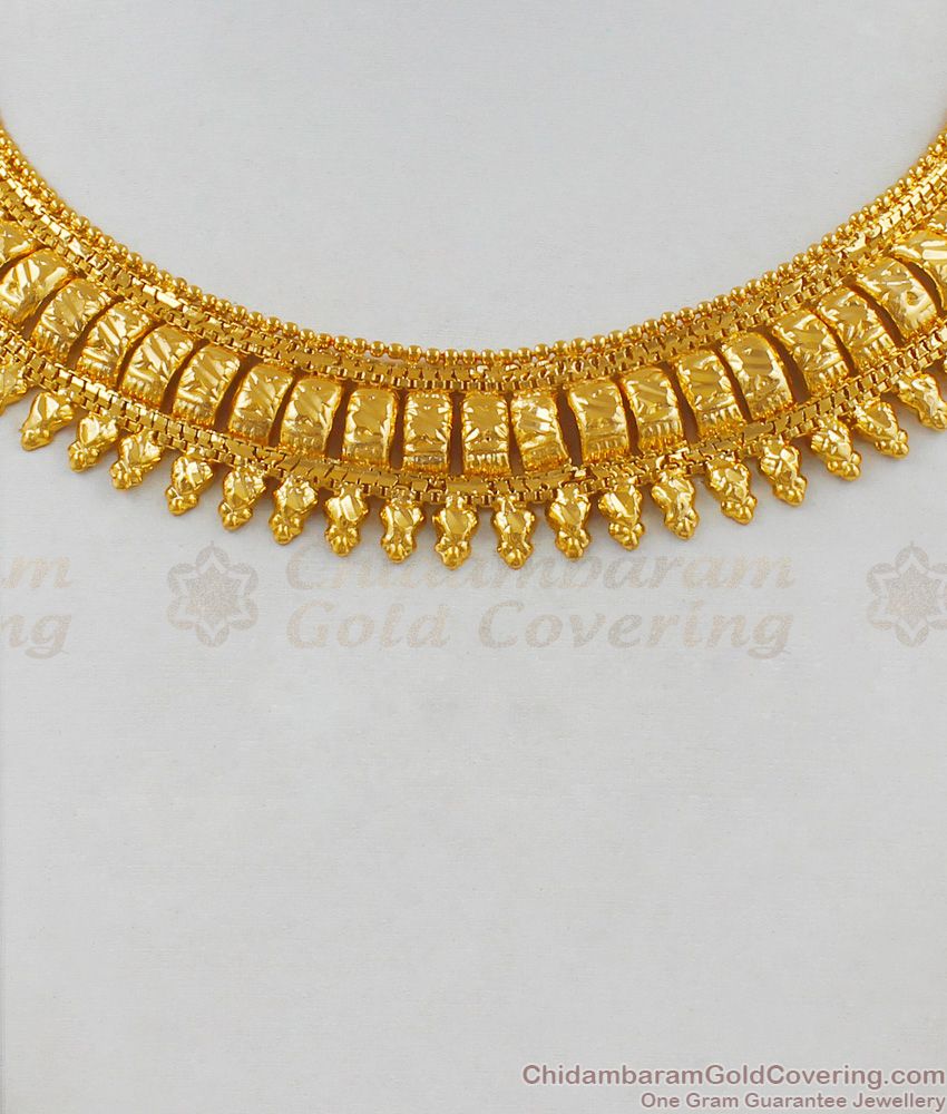 Traditional Kerala Gold Plated Bridal Wear Necklace Collection Latest Model NCKN1737