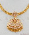Real Gold Impon Peacock Design White Stone Necklace Chain New Arrival NCKN1744