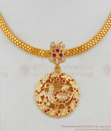 Real Gold Attigai Design Handmade Five Metal Impon Peacock Necklace NCKN1748 Real Gold Attigai Design Handmade Five Metal Impon Peacock Necklace NCKN1748