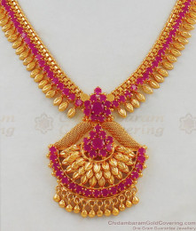 Elegant Full Ruby Stone Necklace For Engagement Function NCKN1750