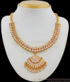 First Quality Lotus Design Impon Gold Necklace Five Metal Jewelry Gati Stones NCKN1752