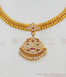 Knitted Chain Close Neck Five Metal Kal Attigai Traditional Necklace Online NCKN1754