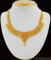 Plain Gold Calcutta Design Bridal Necklace Jewelry Latest Trend NCKN1764