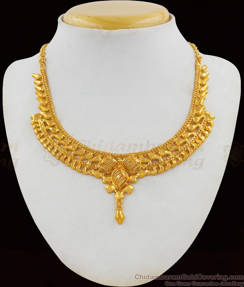 Trendy One Gram Gold Calcutta Design Necklace For Marriage Functions NCKN1765