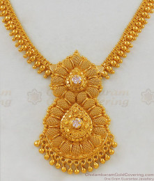 Handmade Unique Double Dollar White Stone Necklace NCKN1768 Handmade Unique Double Dollar White Stone Necklace NCKN1768