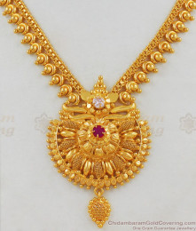Dazzling AD Stone Bridal Wear Gold Kerala Necklace Design NCKN1772 Dazzling AD Stone Bridal Wear Gold Kerala Necklace Design NCKN1772