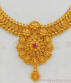 Grand Broad Kerala Bridal Collections Necklace With Ruby Stone NCKN1774