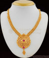 Attractive Ruby Stone Kerala Design Gold Necklace For Women NCKN1780