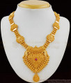 Grand Broad Kerala Bridal Collections Necklace With Ruby Stone NCKN1782