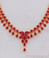 Full Ruby Stone Mullaipoo Necklace Earring Set Collection NCKN1784