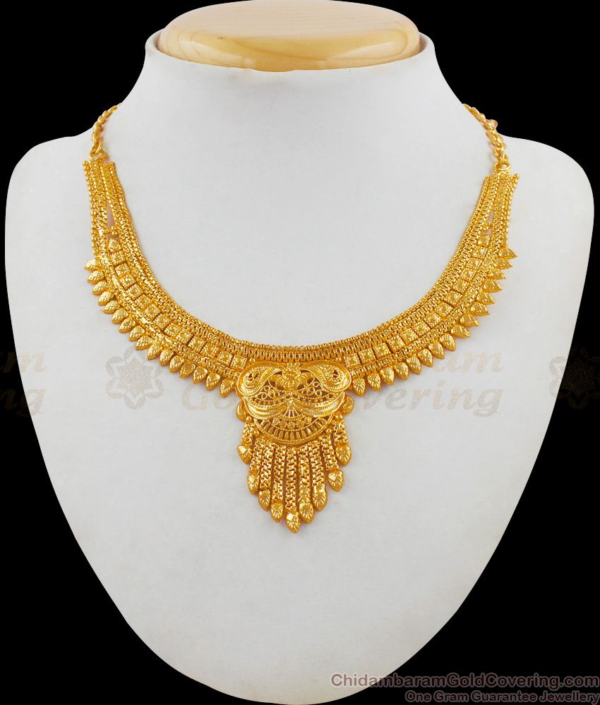 Trendy One Gram Gold Calcutta Design Necklace For Marriage Functions NCKN1785