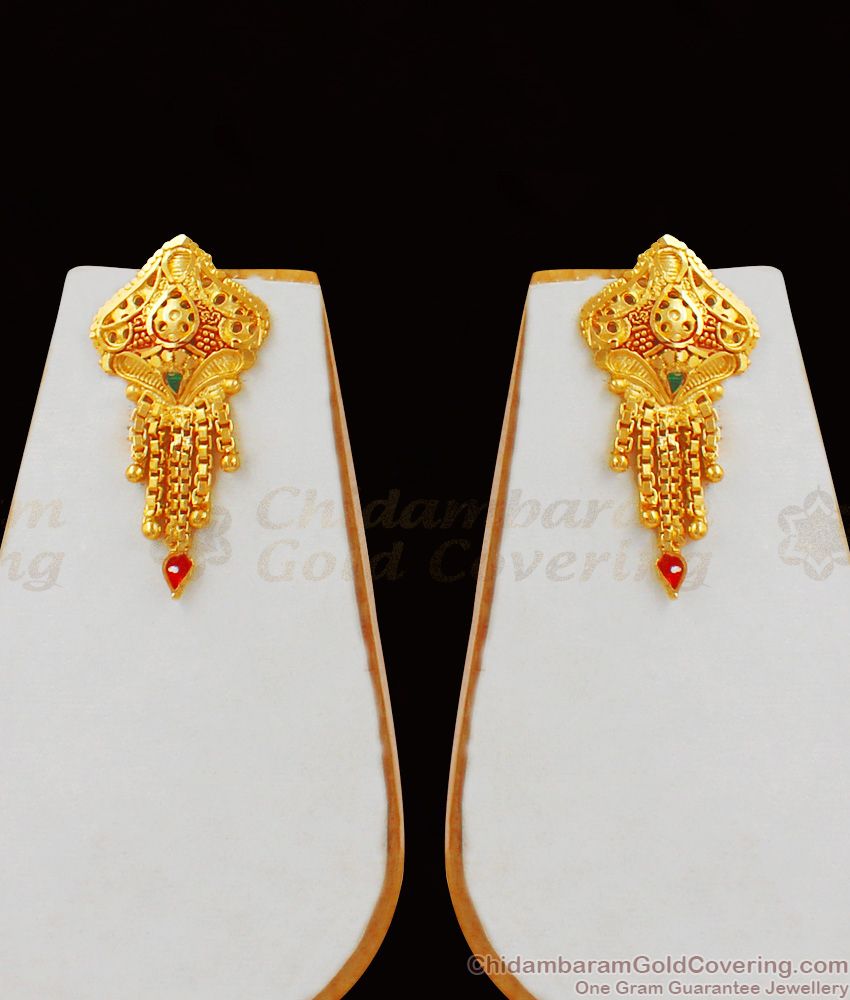 Trendy Two Gram Gold Imitation Enamel forming Jewelry Combo Set With Earrings NCKN1789