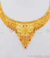 Enamel Forming Gold Bridal Necklace With Earrings Combo Set Collection NCKN1791