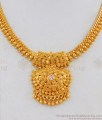 Golden Beads Single White Stone Gold Necklace Collections NCKN1797