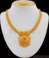Gold Inspired Single Ruby Stone Gold Necklace For Womens NCKN1798