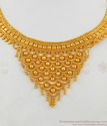Artistic Net Pattern Design One Gram Gold Necklace For Party Wear NCKN1799