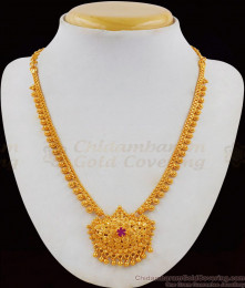 Light Weight Collections Single Ruby Stone Gold Necklace For Women NCKN1801