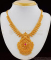 Grand Flower Work Kerala Bridal Collections Necklace With Ruby Stone NCKN1802